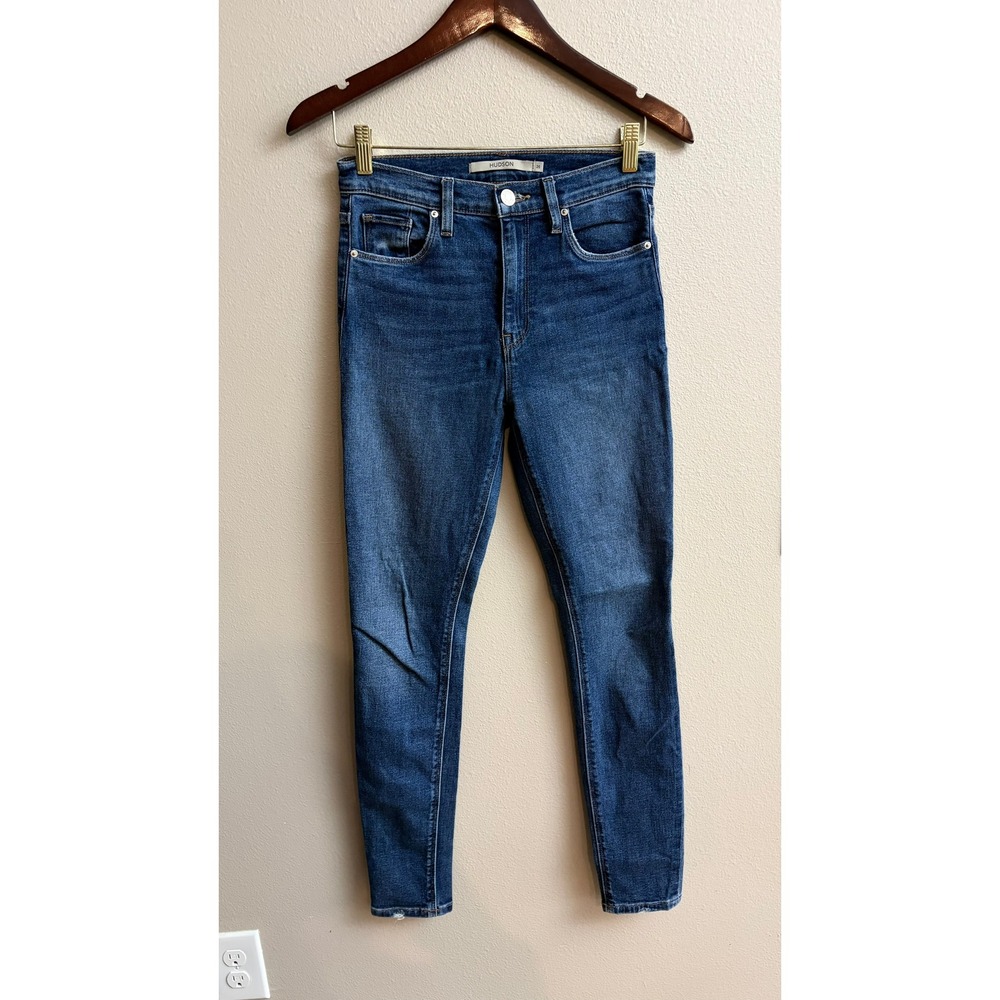 Hudson Barbara High Rise Skinny Jeans 25 (26x29) Dark Wash Stretch Denim